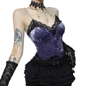 Deep V-Neck Lace Bodycon Crop Top