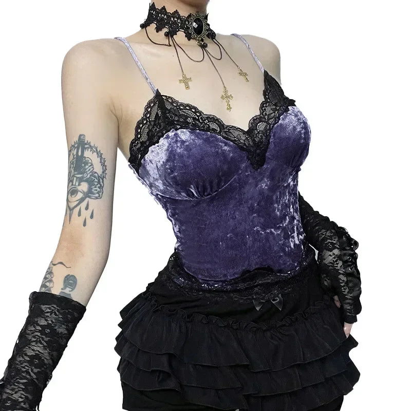 Deep V-Neck Lace Bodycon Crop Top
