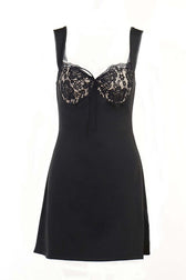Lace Patchwork A-line Strappy Mini Dress - View 12