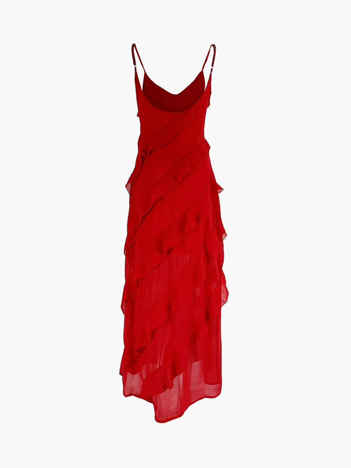 Belinda Aesthetic Long Dress with Ruffles Elevated Occasion Wear