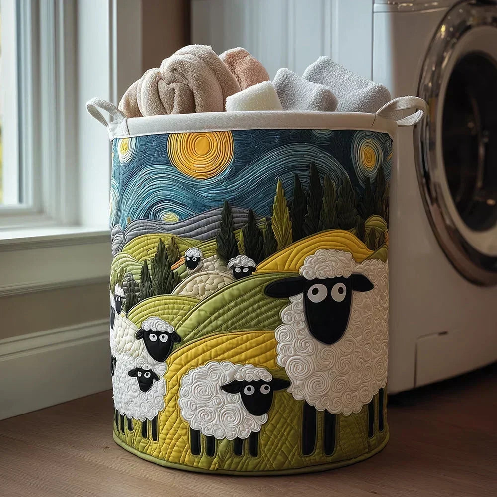 Fox Print Quilted Storage Basket