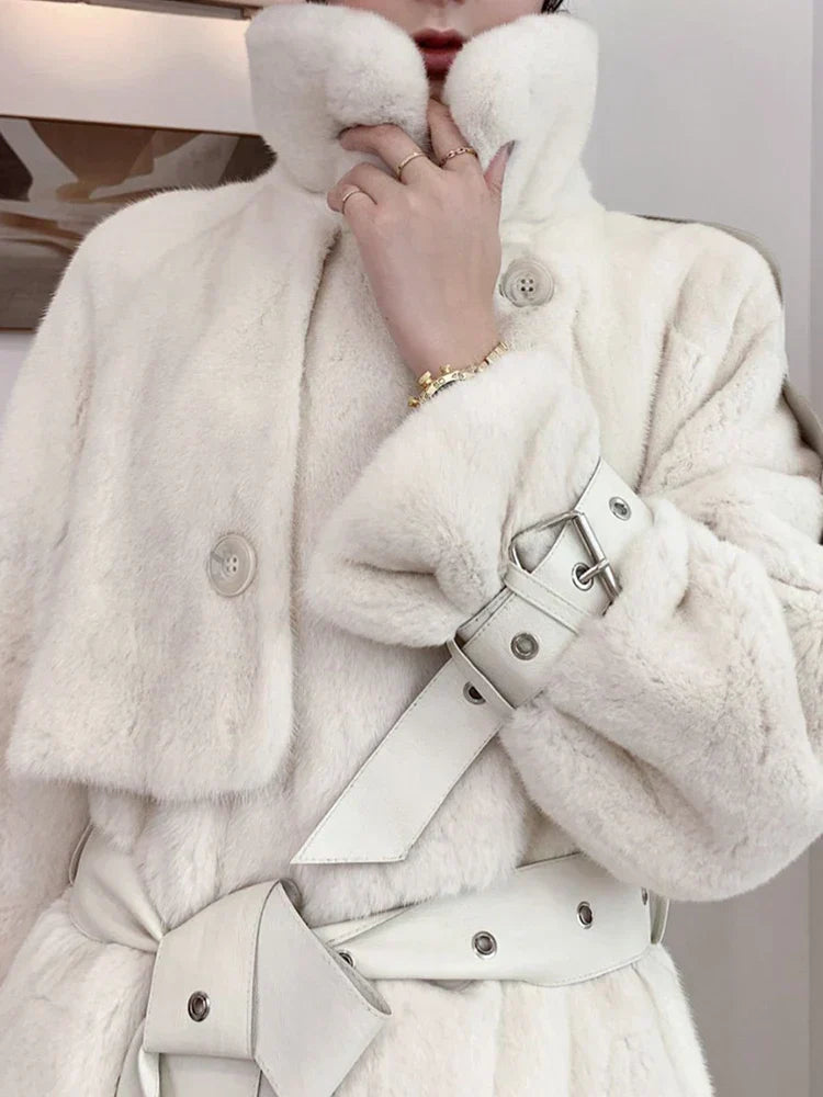 Faux Mink Fur Thick Overcoat
