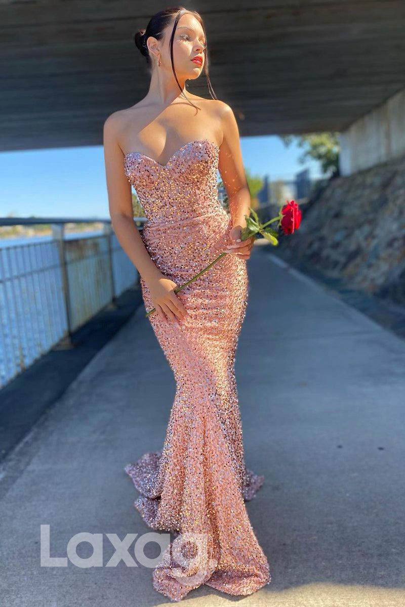 19793 - Sweetheart Sequins Mermaid Prom Dress Glitter