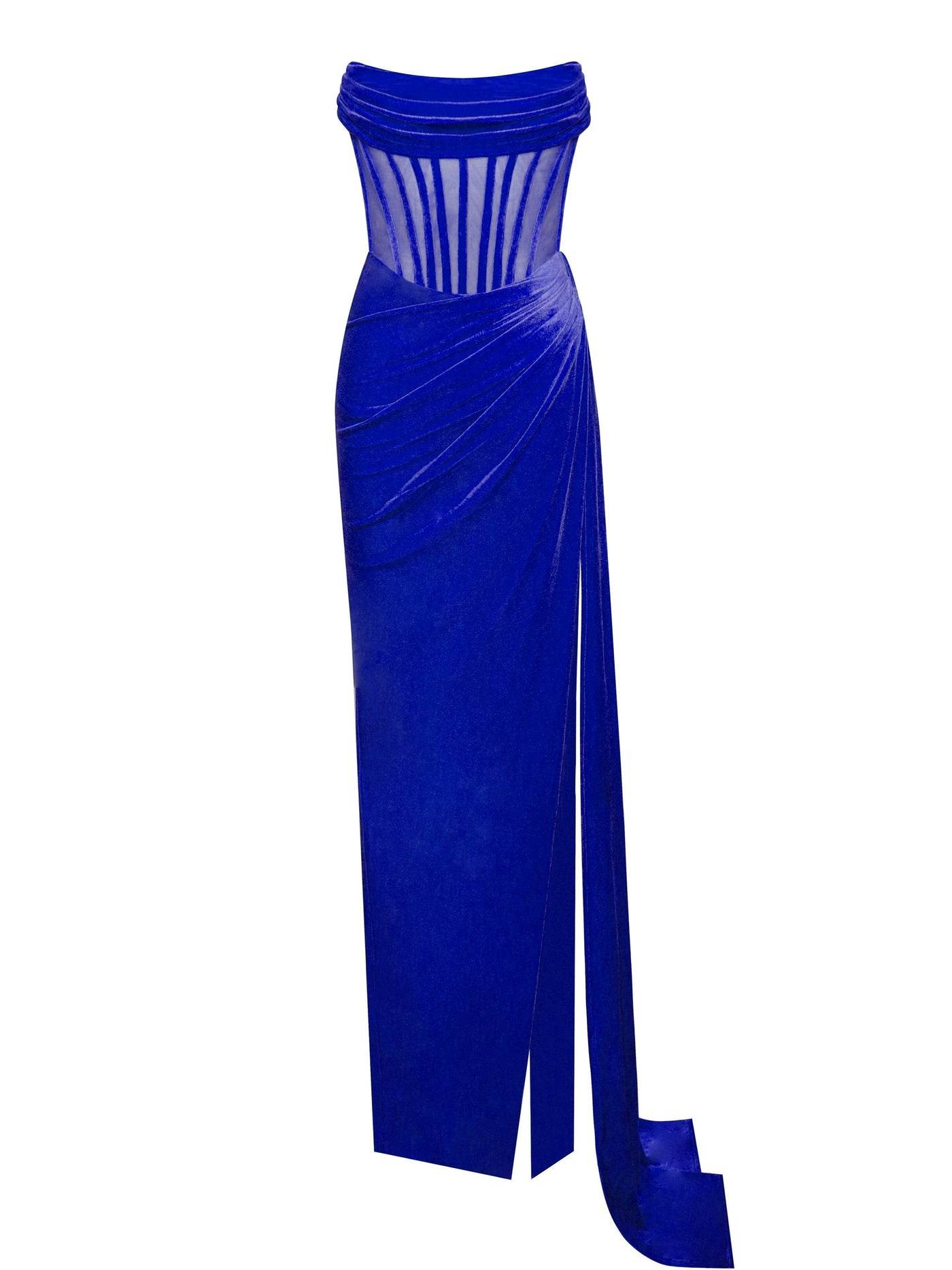 Leilani Corset Split Maxi Dress In Royal Blue 6
