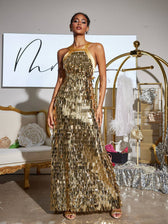 Bow Sequin Maxi Dress - View 4