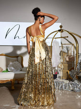 Bow Sequin Maxi Dress - View 2