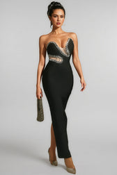Zephil Strapless Crystal Bandage Maxi Dress - View 2