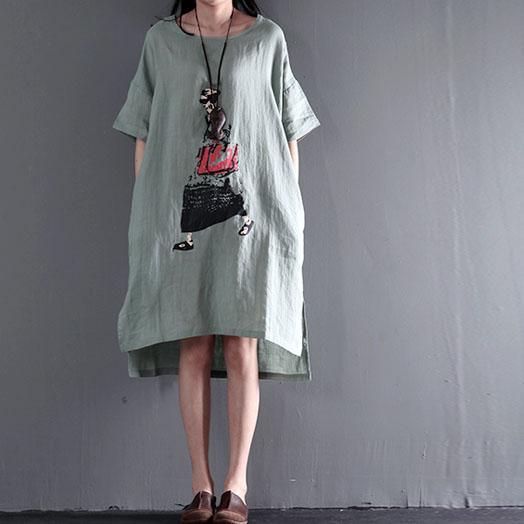 Light green linen maxi dresses summer casual dress plus size sundress
