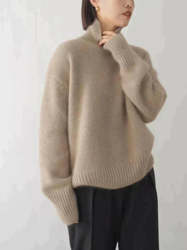 Turtleneck Long Sleeve Oversized Knit Sweater