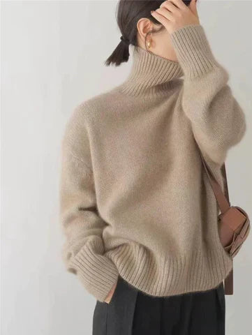 Turtleneck Long Sleeve Oversized Knit Sweater