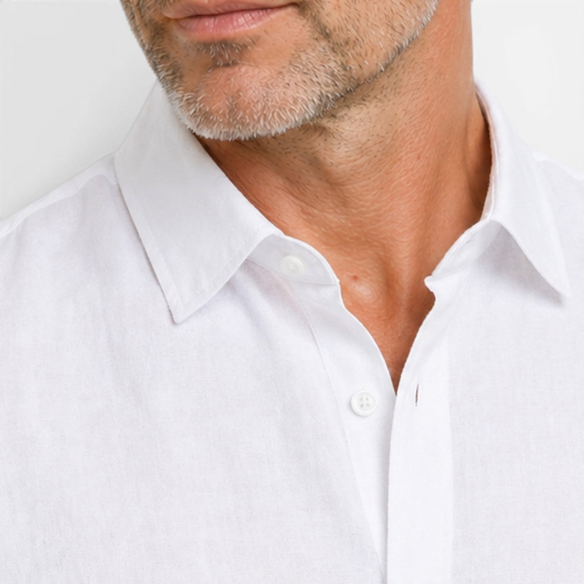 Men's Linen Short Sleeve Shirt Casual Summer Button Up