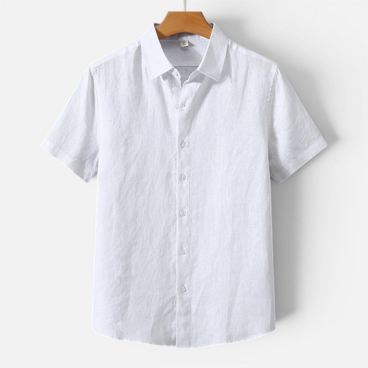 Men's Linen Short Sleeve Shirt Casual Summer Button Up