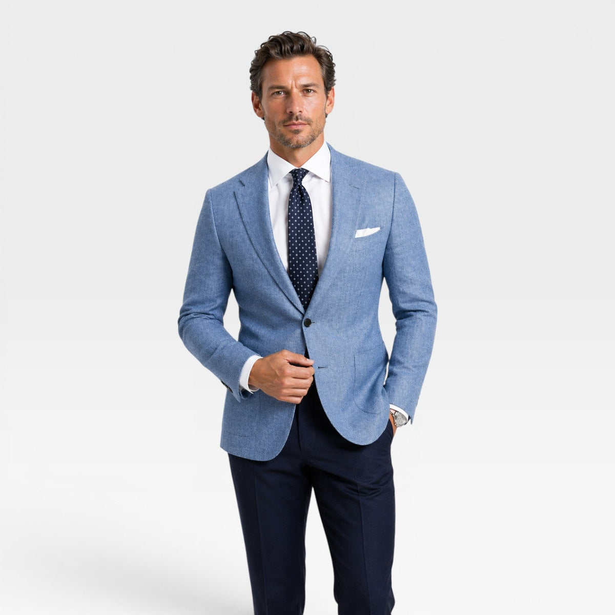 Maison Straver | Men’s Linen Blazer Slim Fit Lightweight Smart Casual Jacket