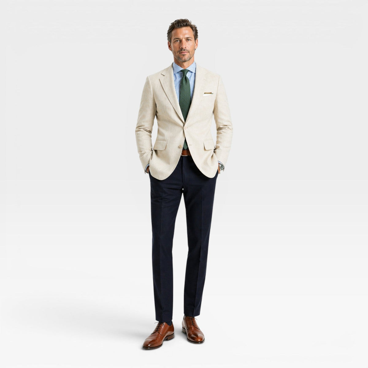 Maison Straver | Men’s Linen Blazer Slim Fit Lightweight Smart Casual Jacket