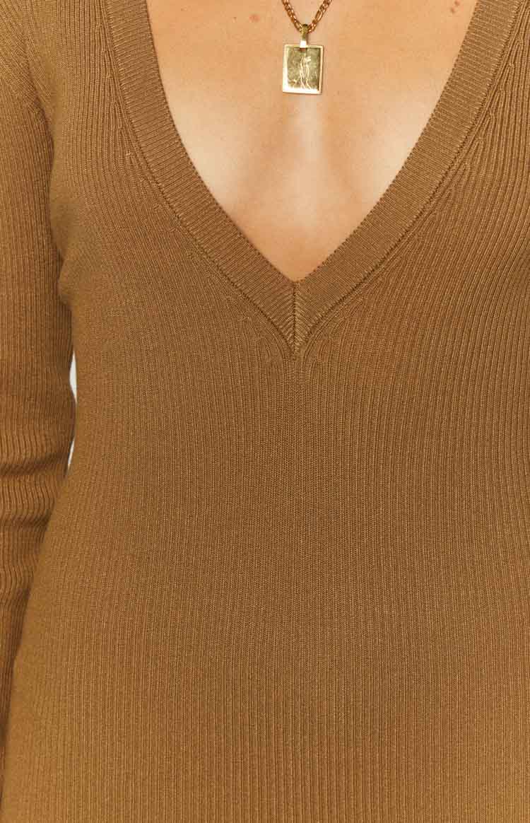 Ribbed Knit V-Neck Long Sleeve Double Split Maxi Dress 6