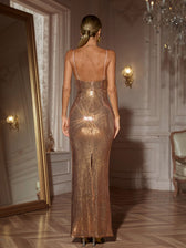 Spaghetti Sequin Maxi Dress - View 6