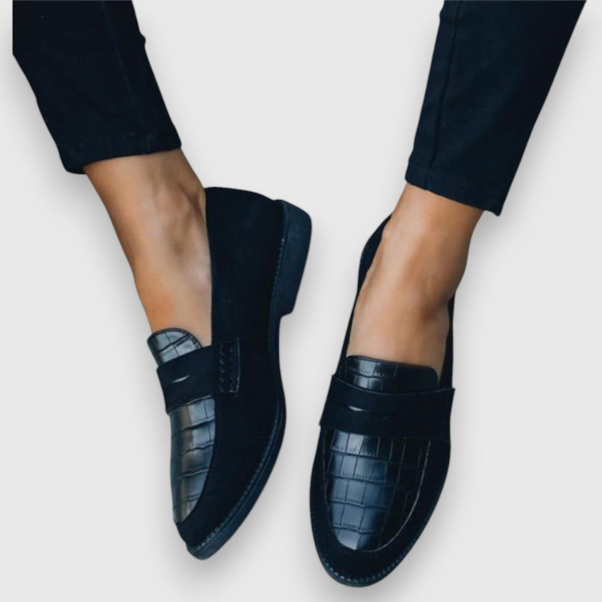 Croc Look Penny Slip On Loafers