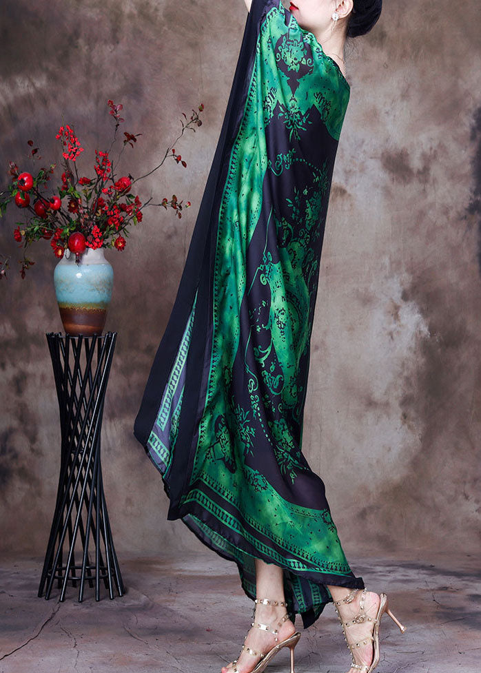 Medallion Print Batwing Sleeve Oversized Kaftan Maxi Dress