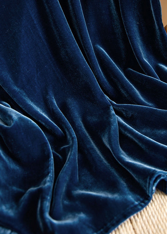 Velvet Oversized Batwing Sleeve Diagonal Seam Pocket Maxi Dress