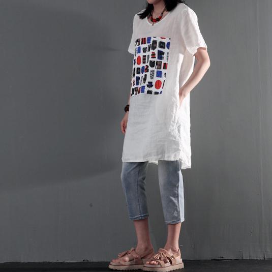 Love kitchen white linen summer shift dress