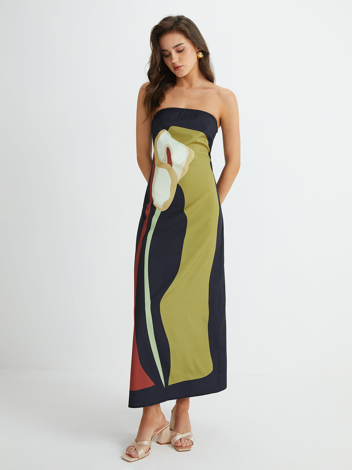 Logan Boutique Women's Floral Strapless Summer Maxi Dress Collection