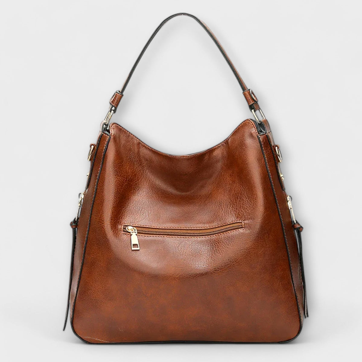 Tassel Zip Slouchy Hobo Shoulder Bag