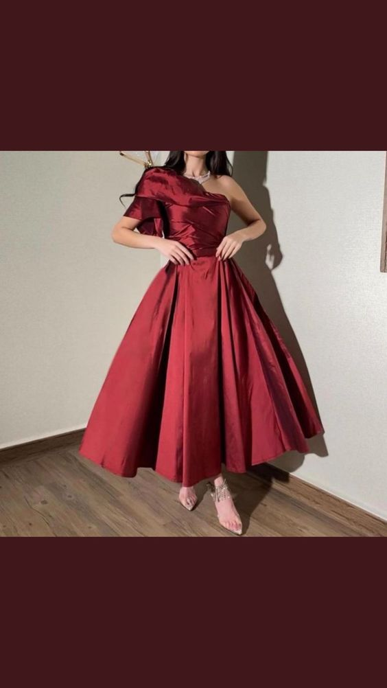 Chic One Shoulder A-line Evening Dress cc927