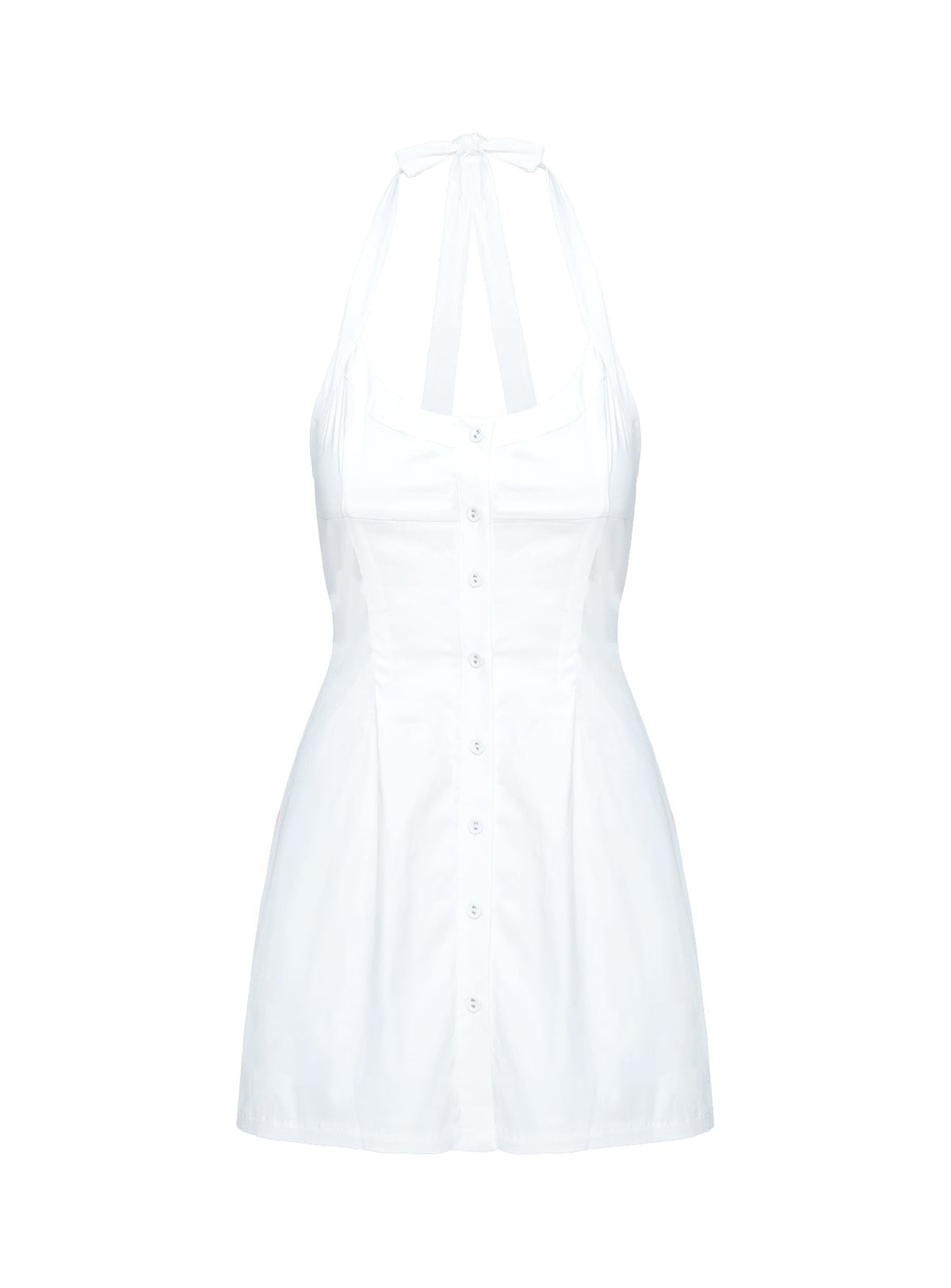 Scoop Neck Sleeveless Button Front Fitted Mini Dress 8