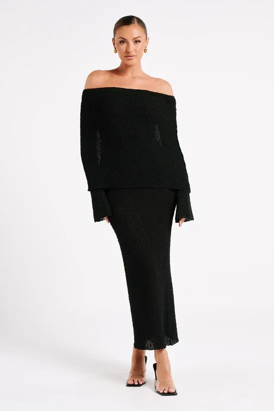 ALLURE BOUCLE MAXI DRESS