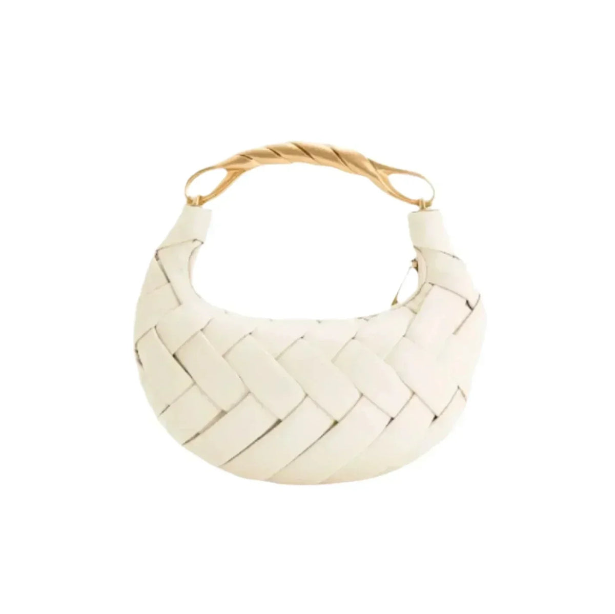 Woven Faux Leather Top Handle Mini Bag