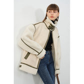 Warm Loose Leather Patchwork Jacket