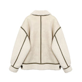 Warm Loose Leather Patchwork Jacket