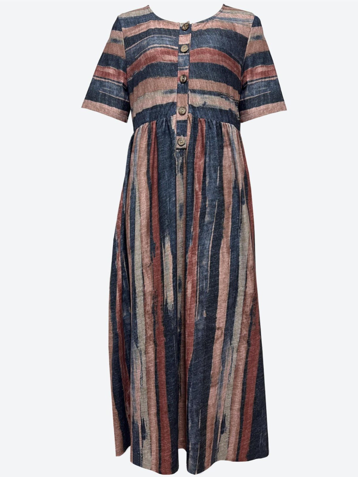 Statement Sol Midi Dress with Short Sleeves and Color Block Design Evening Wear Edit