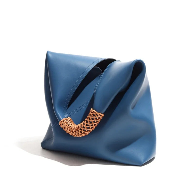 Braided Top Handle Slouchy Hobo Bag