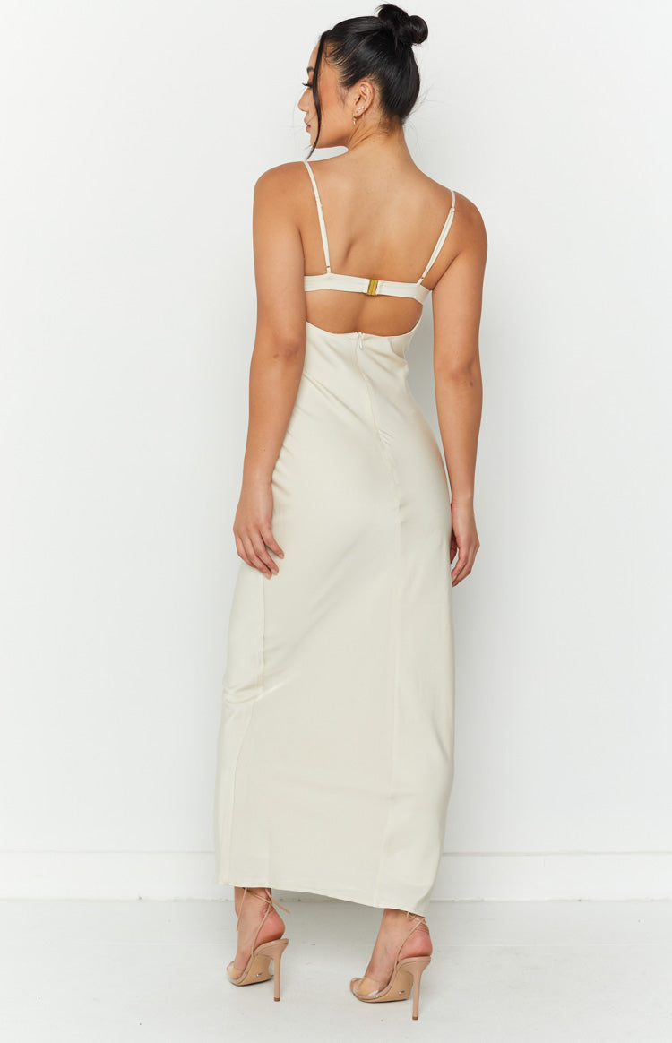 Satin Lace Trim Underwire Cup Bias Cut Midi Dress 5