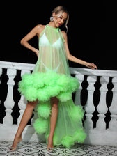 Marsali Mesh Maxi Dress In Green