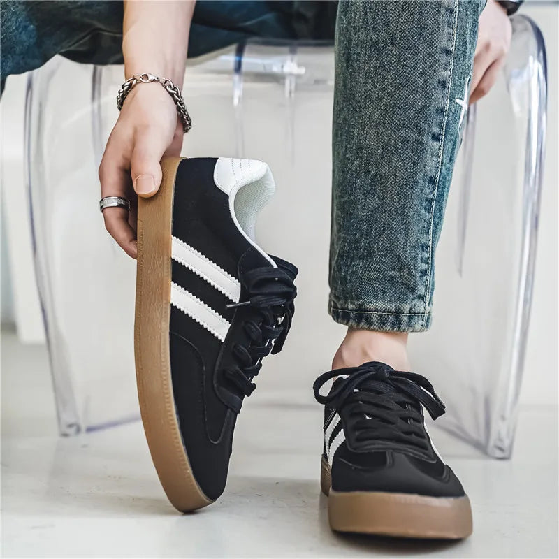 Men's Casual Retro German Training Shoes Laceup Lightweight Comfortable Sports Flat Shoes Men Skateboard Running Shoes
