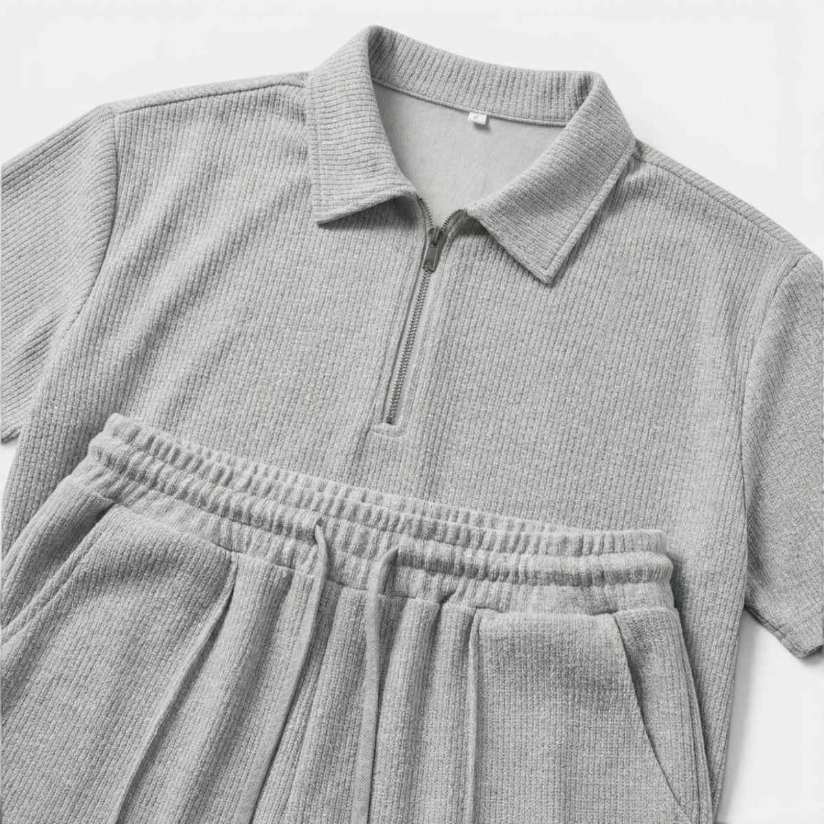 Maison Straver | Men’s Polo Shorts Set Textured Relaxed Fit Summer Outfit
