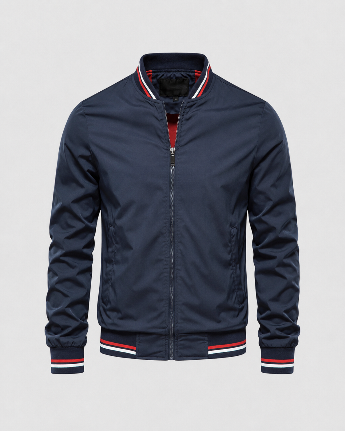 Men’s Lightweight Bomber Jacket with Ribbed Trim