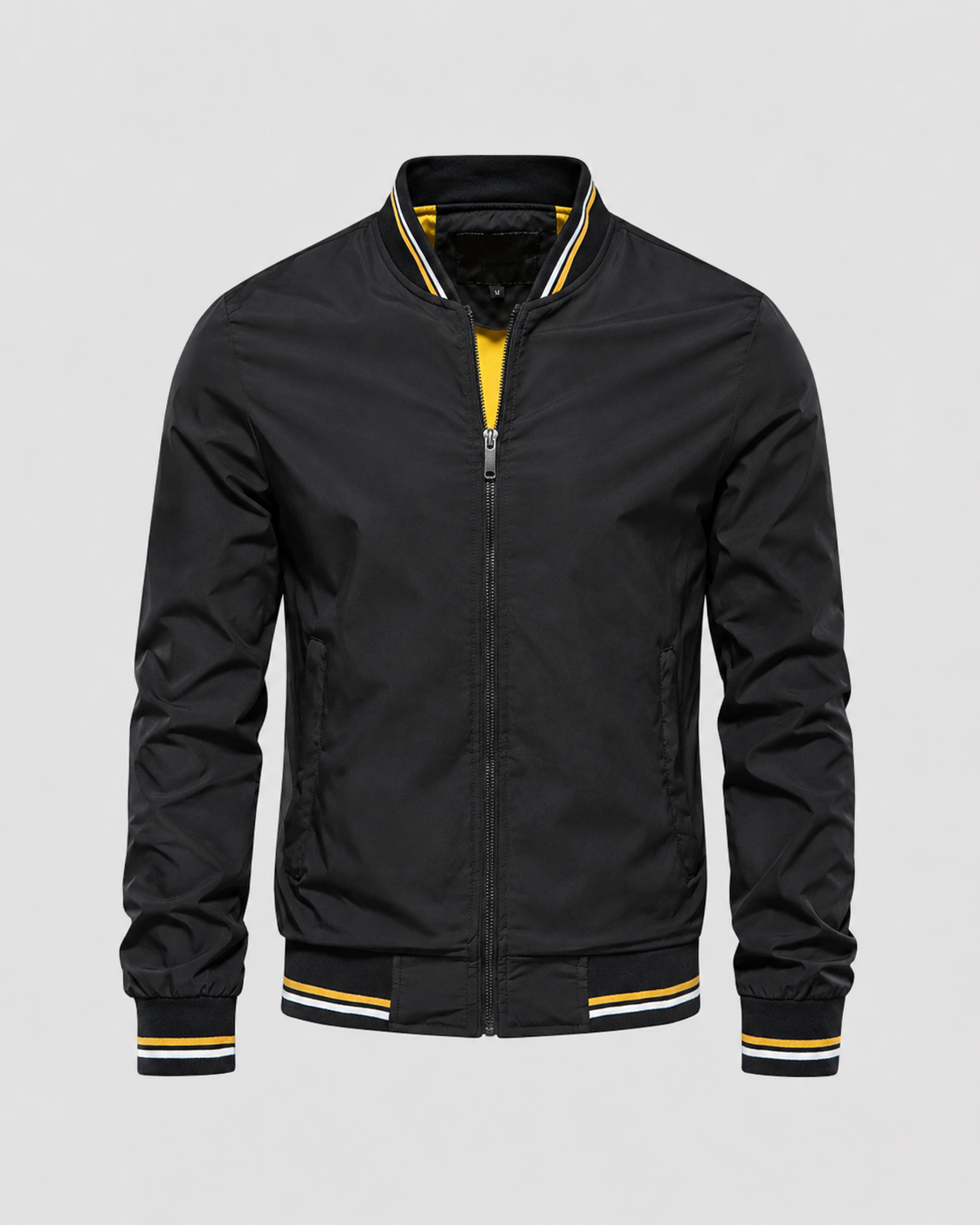Men’s Lightweight Bomber Jacket with Ribbed Trim