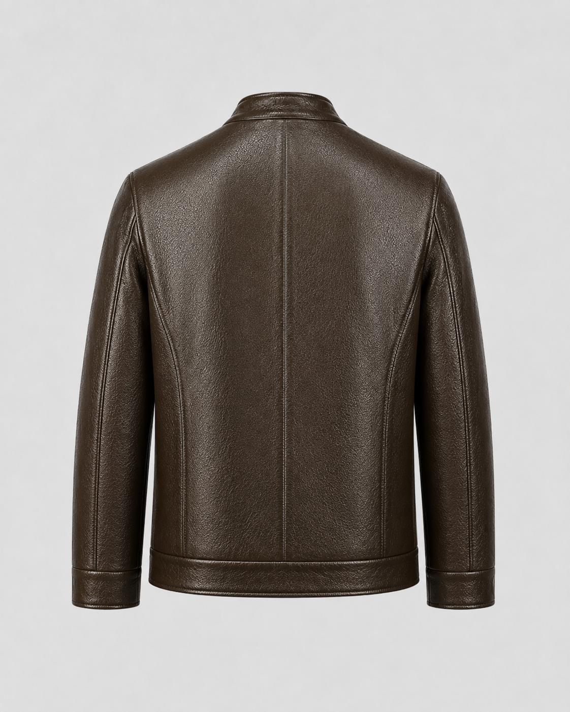 Men’s PU Leather Jacket – Stand Collar Zip Style