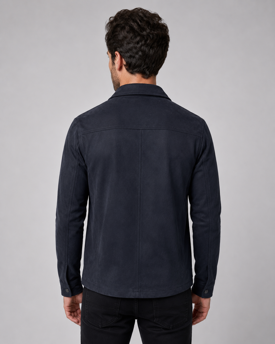 Men's Slim Fit Suede Overshirt Jacket
