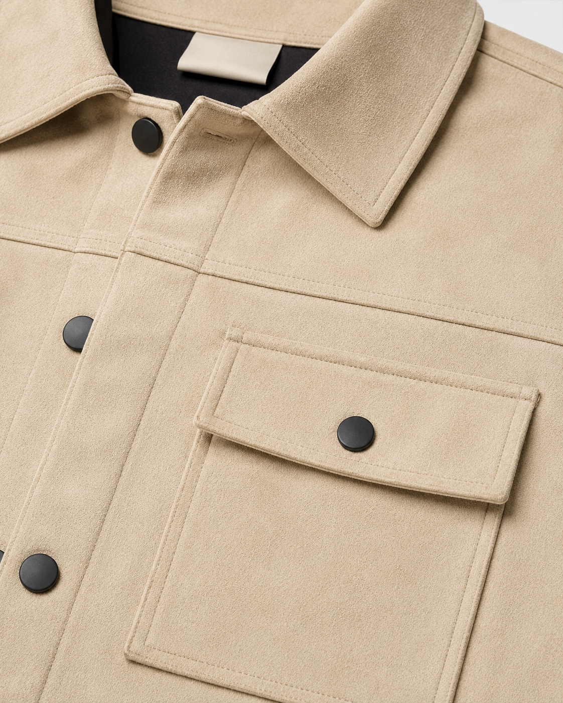 Men's Slim Fit Suede Overshirt Jacket