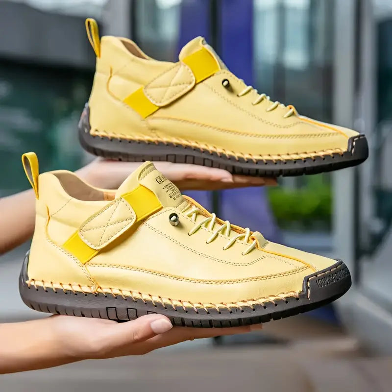 Lace Up Hand Stitched Low Top Sneakers