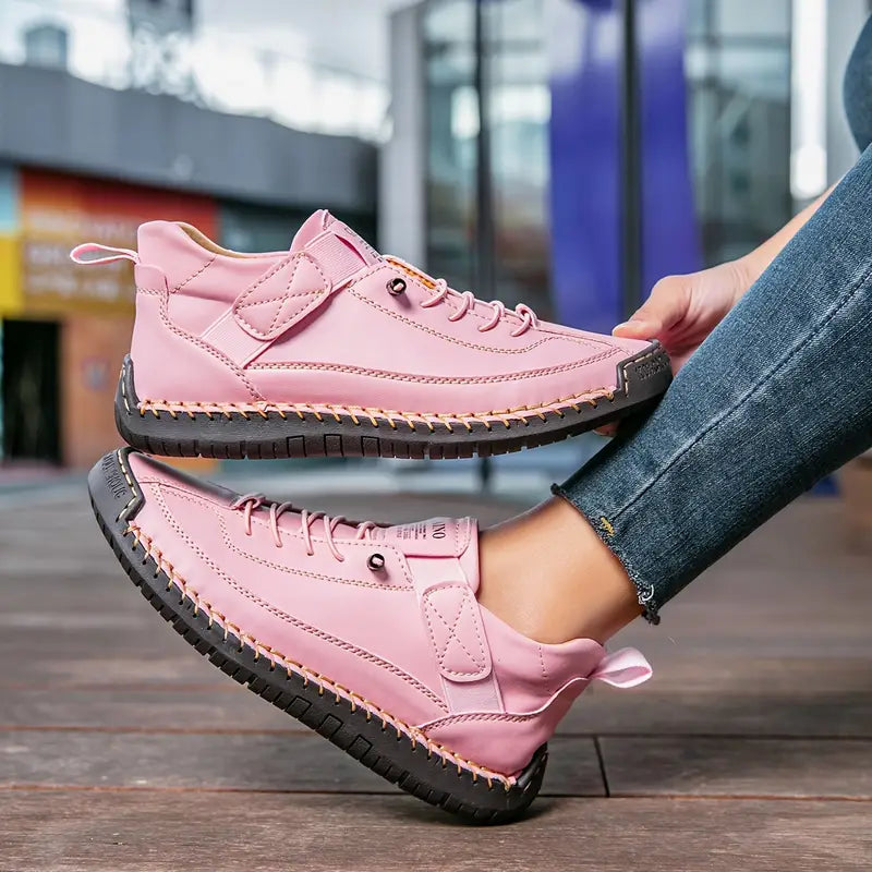 Lace Up Hand Stitched Low Top Sneakers
