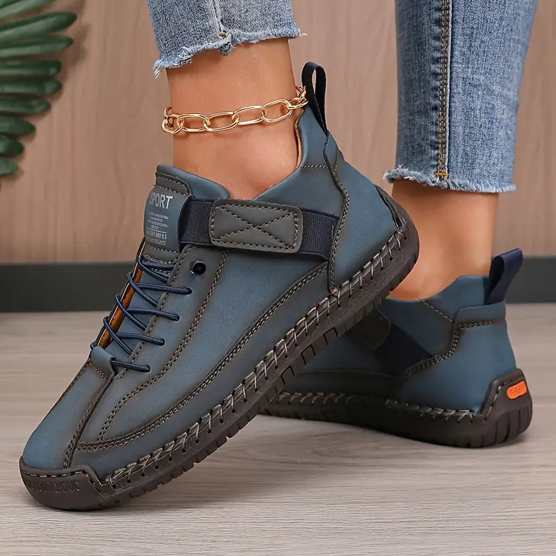 Lace Up Hook and Loop High Top Sneakers