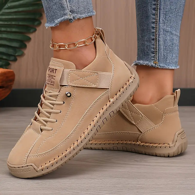 Lace Up Hook and Loop High Top Sneakers