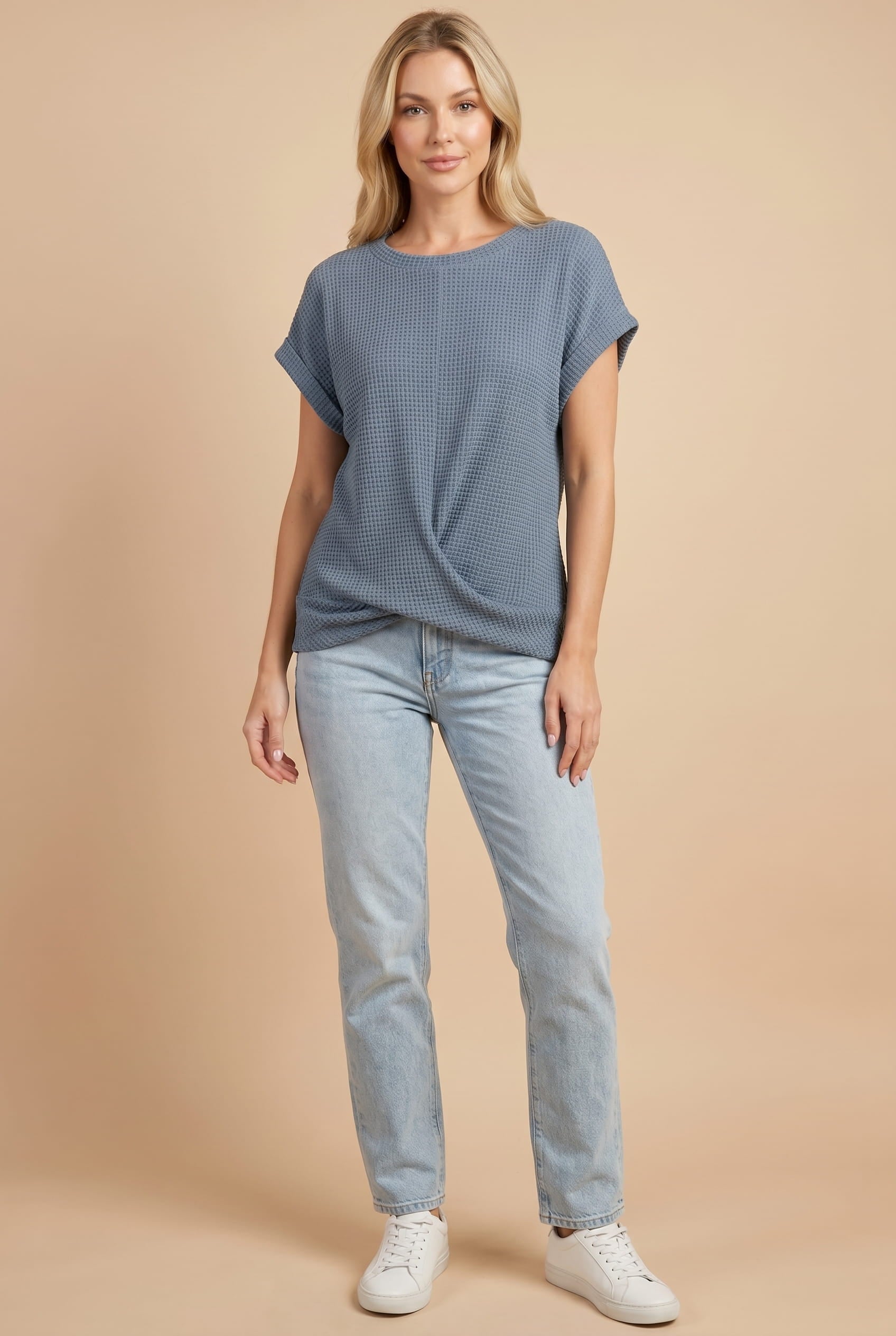 Relaxed Textured Women's T-Shirt with Breathable Fabric & Easy Fit