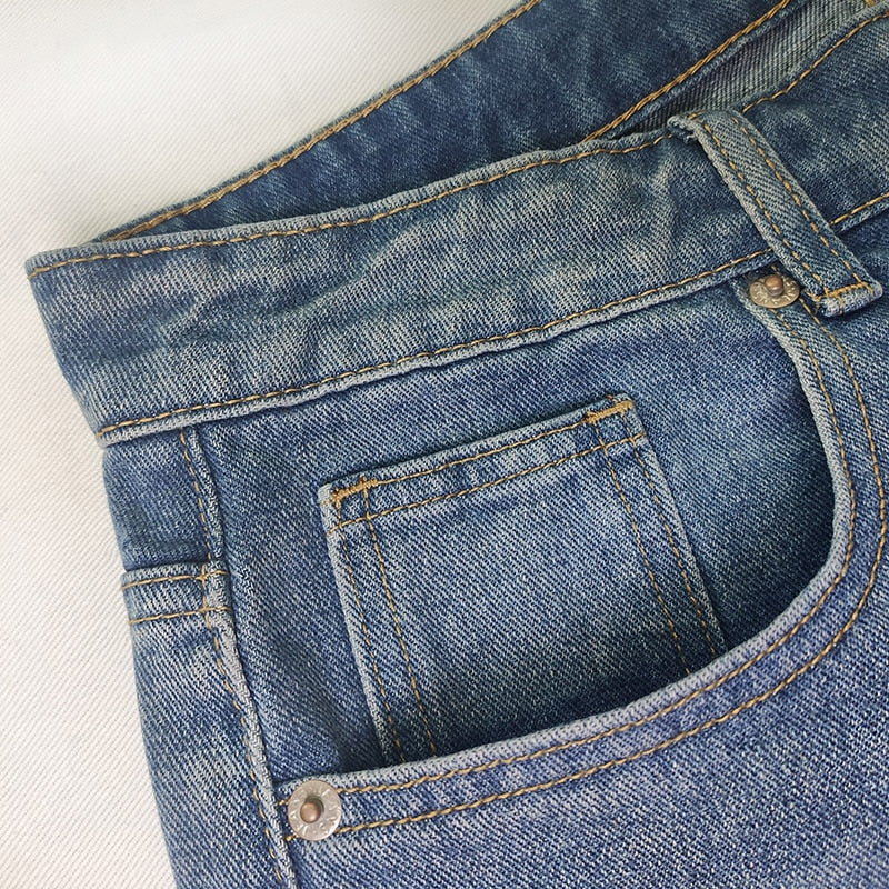 Midwaist Jeans Women's Retro Denim Wideleg Pants Loose Street Trousers Casual Washed Mother's Pants