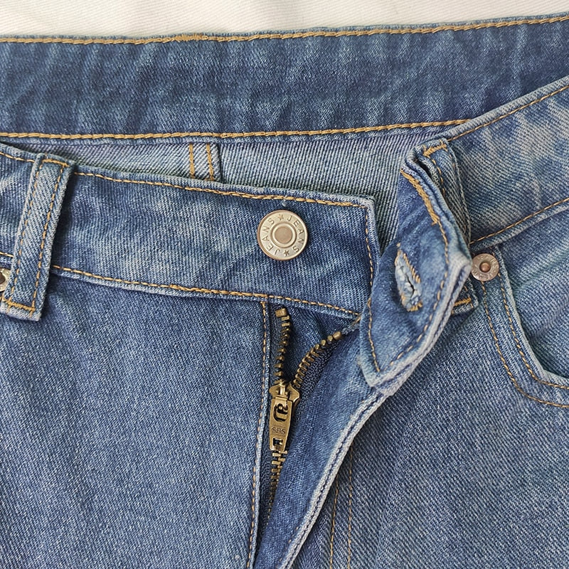 Midwaist Jeans Women's Retro Denim Wideleg Pants Loose Street Trousers Casual Washed Mother's Pants